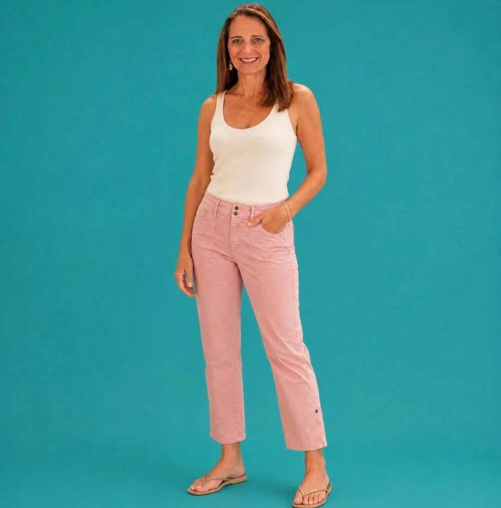 WHBM Outlet Pink Casual Ankle Cropped Pants